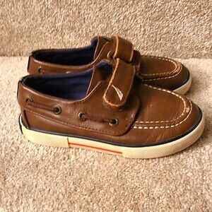 Nautica Toddler Brown Leather Loafer Boat Shoes Size 9